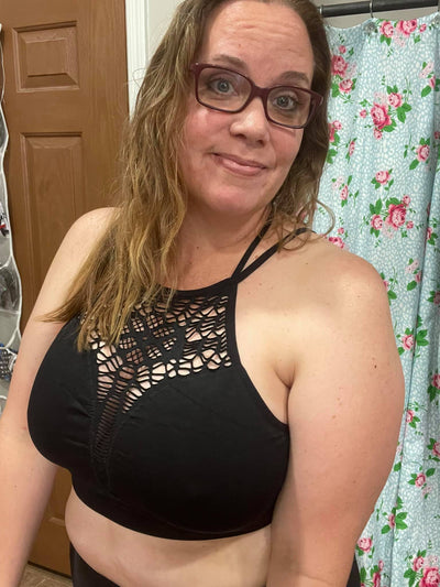Floral Cut Out Seamless Bralette Crop