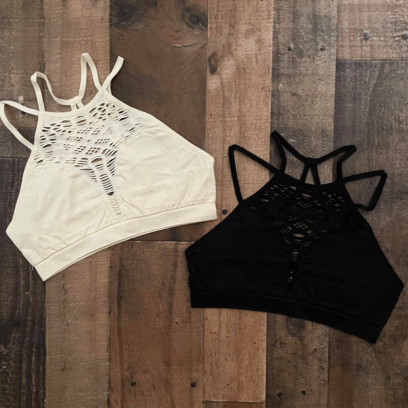 Floral Cut Out Seamless Bralette Crop