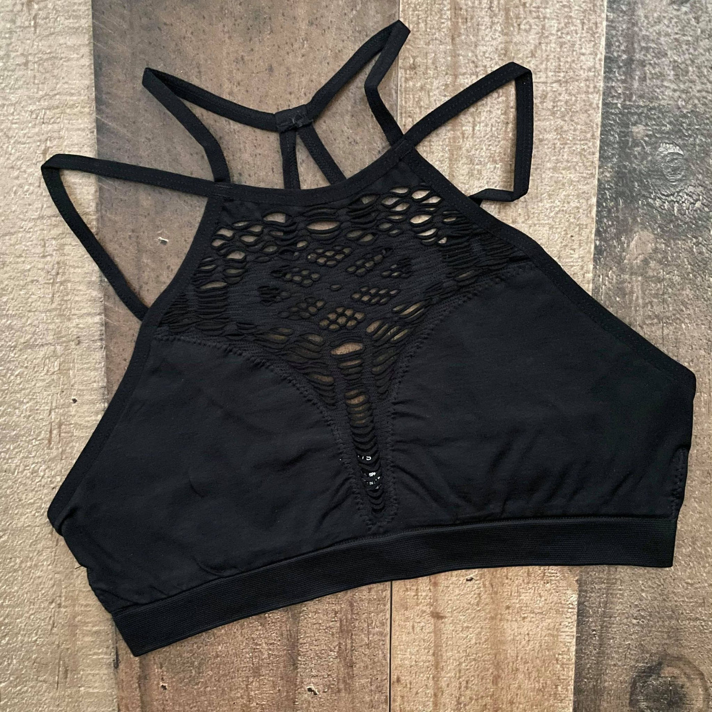 Floral Cut Out Seamless Bralette Crop