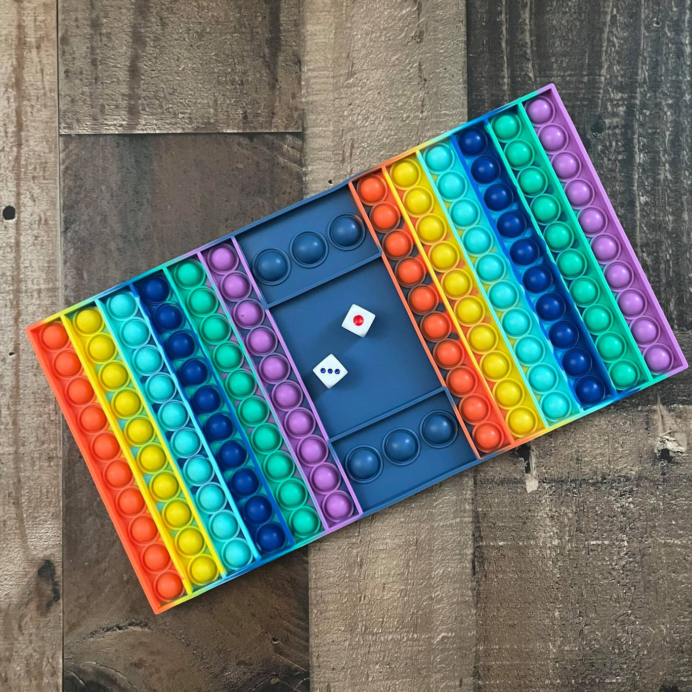 Rainbow Pop It Dice Board Game